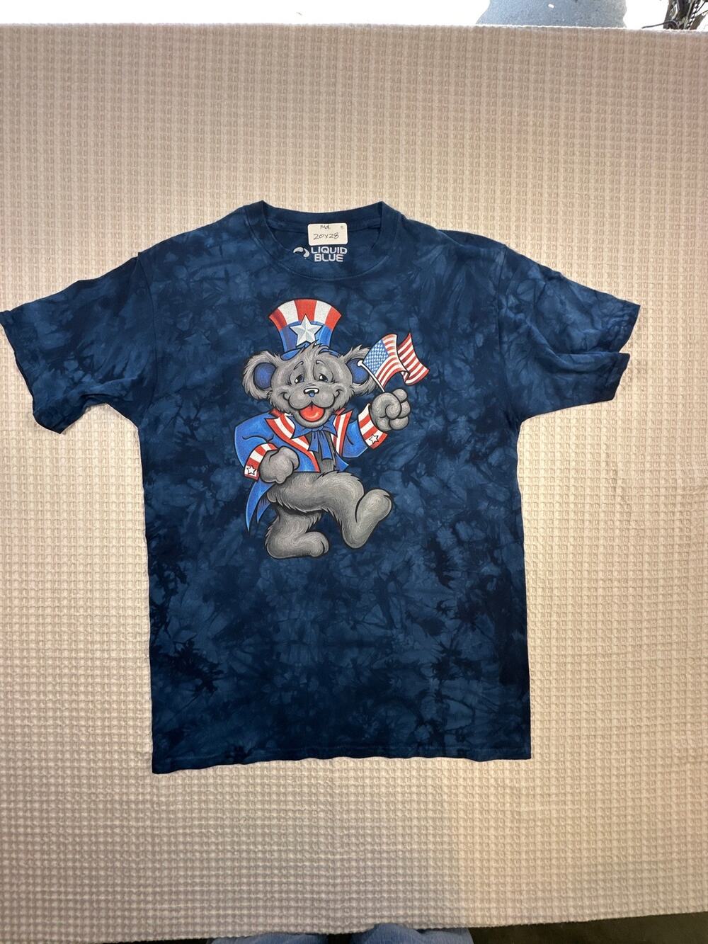 Liquid Blue Patriotic Bear 20x28 Md USA Skater America